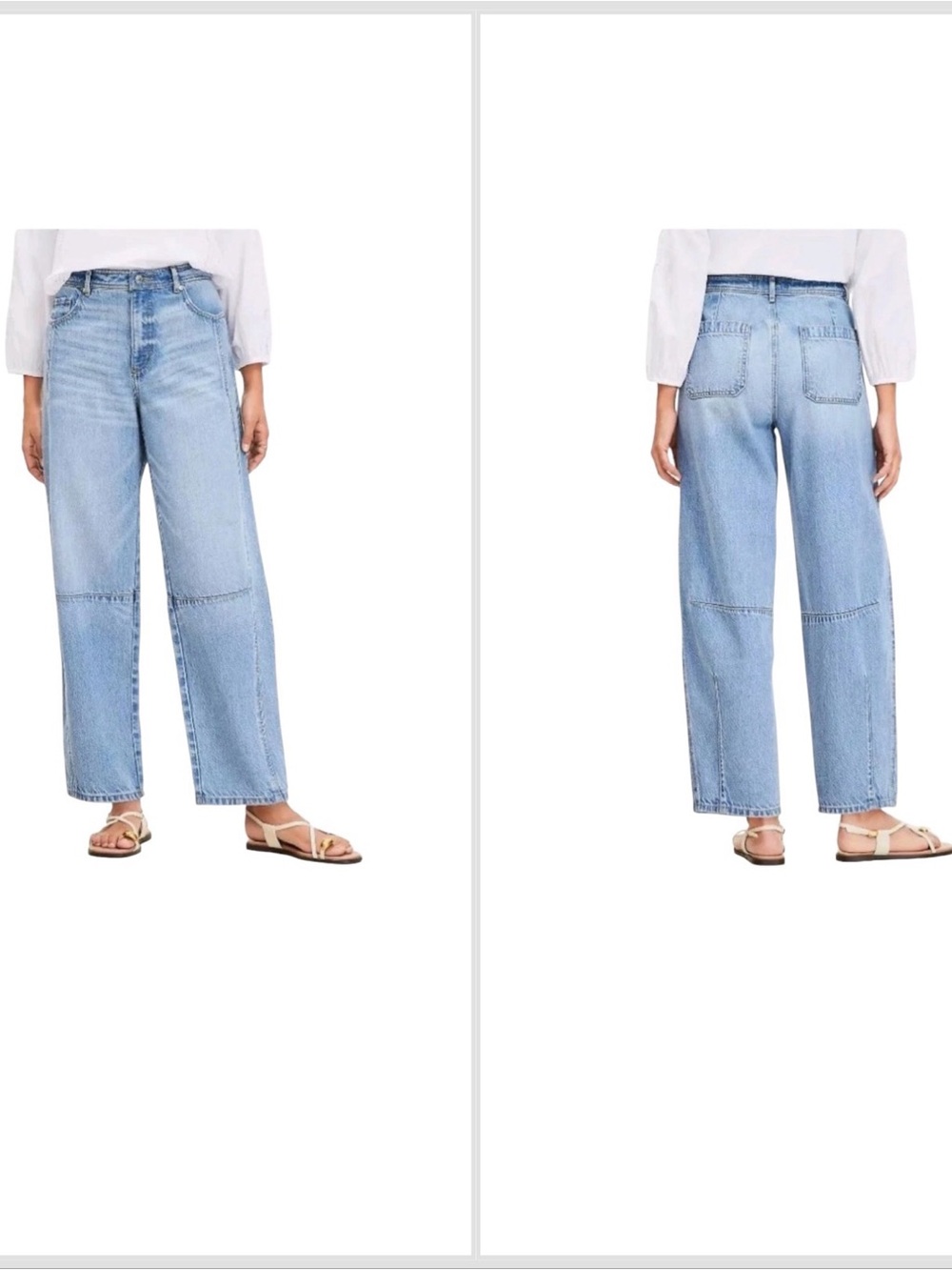 LOFT The Barrel Light Wash High-Rise Wide Leg Jeans Plus Size Women’s Size 34/18